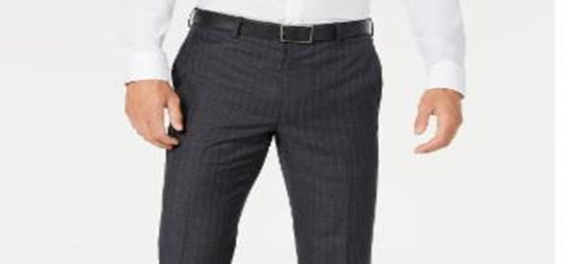 Ralph Lauren Men's Classic Fit UltraFlex Stretch Stripe Suit Pants Gray Size 52X30