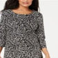 Karen Scott Women's Floral Print Swing Dress Black Size Petite L