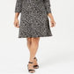 Karen Scott Women's Floral Print Swing Dress Black Size Petite L