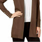 JM Collection Women's Open Front Cardigan Brown Size Petite S