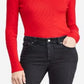 Ralph Lauren Women's Ribbed Turtleneck Sweater Black-White Stripes Size Small