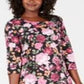 Karen Scott Women's Printed Scoop Neck Dress Black multi Size Petite S