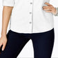 Style & Co Women's Jersey Utility Shirt White Size Petite M