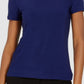 Anne Klein Women's Button Back T-Shirt Blue Size XXS