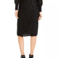 Alfani Women's Shimmer Eyelash Pencil Skirt  Black Size Small