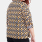 NY Collection Women's Plus Size Printed Utility Shirt Dark Yellow Size 2X