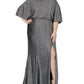 Maree Pour Toi Women's Plus Size Metallic Blouson Gown Gray Size 12