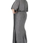 Maree Pour Toi Women's Plus Size Metallic Blouson Gown Gray Size 12