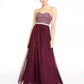 City Studios Juniors' Beaded Mesh Gown Dark Purple Size 11