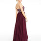 City Studios Juniors' Beaded Mesh Gown Dark Purple Size 11