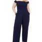 Teeze Me Women's Trendy Plus Size Off-The-Shoulder Jumpsuit Navy Size 22