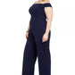 Teeze Me Women's Trendy Plus Size Off-The-Shoulder Jumpsuit Navy Size 22