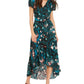 INC International Concepts Women's Petite Puff-Sleeve High-Low Dress Black Size 14P