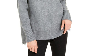 Bar III Women's Ribbed Turtleneck Sweater Grey Size Medium