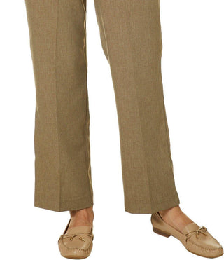 Alfred Dunner Women's Boardroom Textured Pull on Pants Brown Size 12 Petite