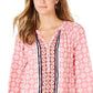 Charter Club Women's Petite Printed 34-Sleeve Top Rapture Rose Combo PXL