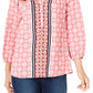 Charter Club Women's Petite Printed 34-Sleeve Top Rapture Rose Combo PXL