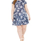 Michael Kors Women's Plus Size Double-Tiered Dress Blue Size 2X