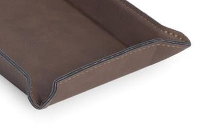 Bey-Berk Men's Rustic Leatherette Rectangular Valet Tray Brown Size Regular
