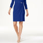 Charter Club Women's Faux Wrap Dress Blue Size Petite L