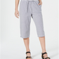 Karen Scott Women's Cotton Seersucker Capri Pants Blue Size L
