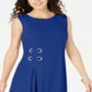 JM Collection Women's Grommet Waist Dress Blue Size Petite Large