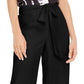 INC Iternational Concepts Women's Solid Tie Front Culottes Black Size Petite S