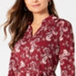 Charter Club Women's Printed Polo Shirtdress Cranberry Size -Petite S/M