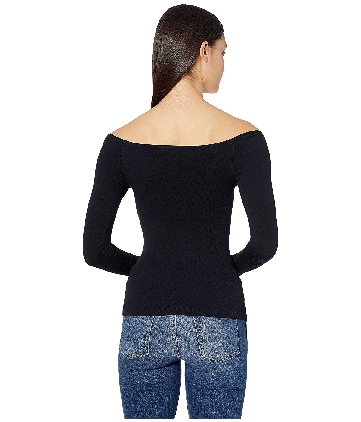 Free People Women's Square Neck 3/4 Sleeve Black Size XS/S