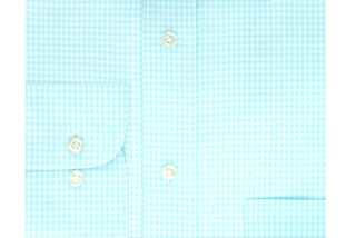 Eagle Men's Cotton Check Print Dress Shirt Aqua Size Large