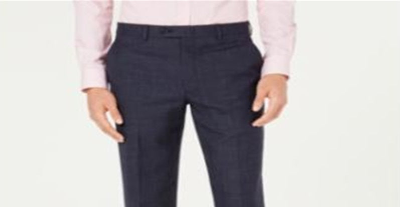 Ralph Lauren Men's Classic Fit UltraFlex Stretch Plaid Suit Pants Navy  Size 42X32