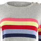 Charter Club Women's Shoulder Button Striped Sweater Gray Size Medium