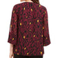 JM Collection Women's Printed Necklace Blouse Purple Size Petite L