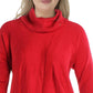 JM Collection Women's Plus Lace up Ribbed Trim Poncho Sweater Red Size 0X