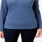 Karen Scott Women's Cotton Henley Top Blue Size Large