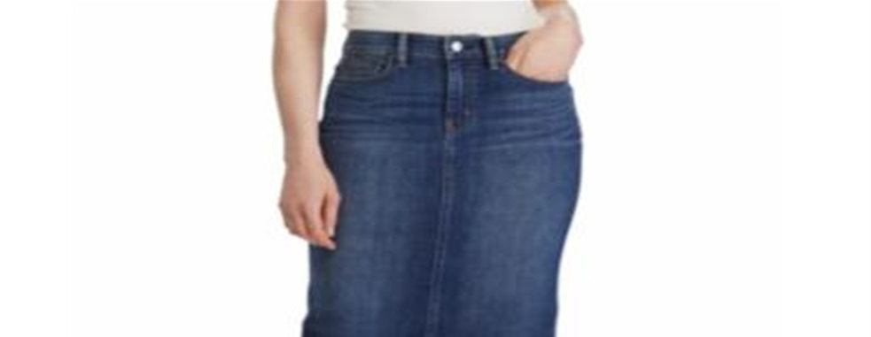 Ralph Lauren Women's Curvy Sculpted Denim Skirt Blue Size 8