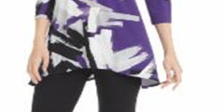 Alfani Women's Printed Swing Top Purple Size Petite L