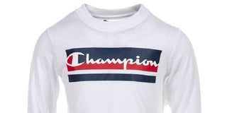 Champion Little Boy's Script Long Sleeve Tee White Size 7