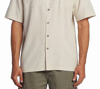 Quiksilver Men's Tahiti Palms Graphic Shirt Gray Size Medium