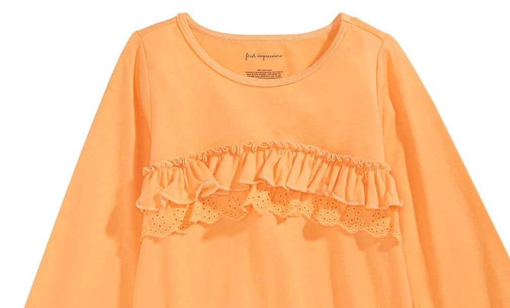 First Impressions Toddler Girls Cotton Ruffled T-Shirt Yellow Size 3T REG