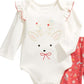 First Impressions Baby Girl's 2 Pc Cotton Bodysuit and Footie Pants Set White Size 0-3 M