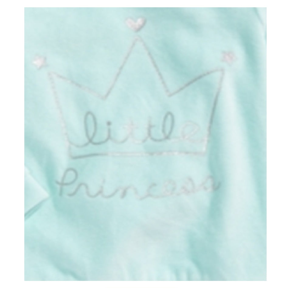 First Impressions Baby Girls Crown-Print Velour Top Mint Burst Green Size 3-6MOS