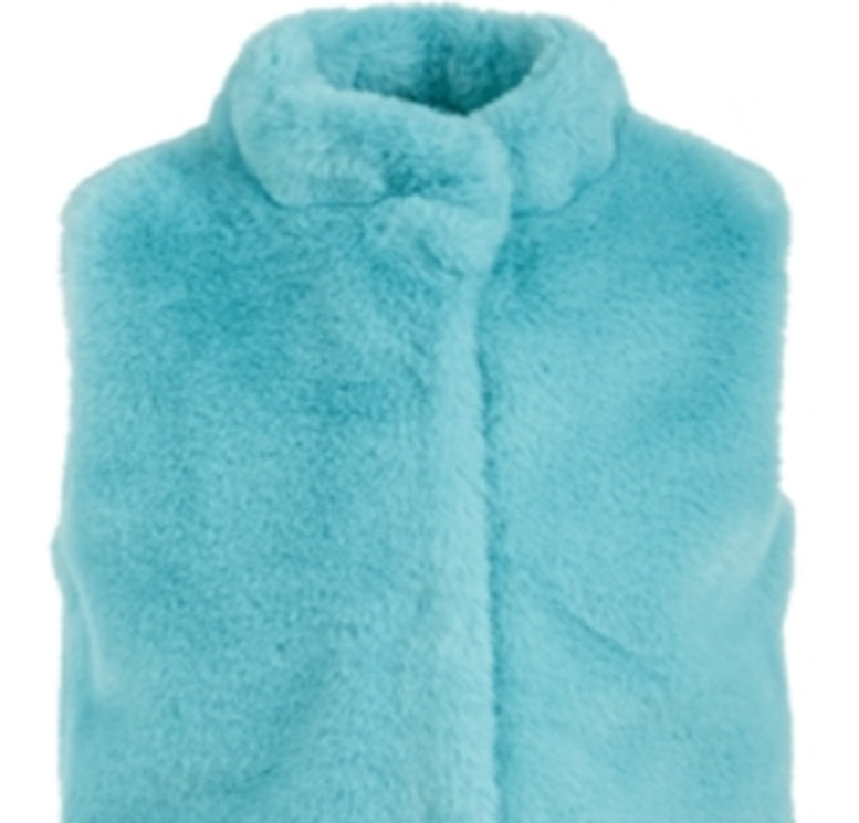 Epic Threads Big Girls Solid Faux-Fur Vest  Blue Size SML