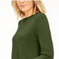 Michael Kors Women's Long Sleeve Crew Neck Top Green Size Medium