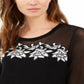 INC International Concepts Women's Lace Trim Illusion Sweater Black Size X-Small