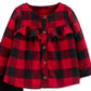 Carter's Baby Girls 2-Pc. Buffalo-Check Top & Velour Pants Set Red Size Newborn