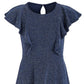 Epic Threads Big Girls Metallic-Knit Flutter Dress Blue Size Medium