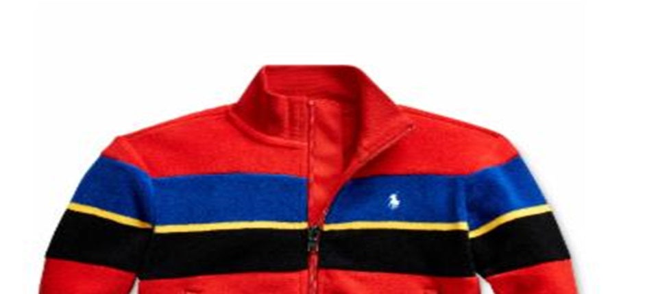 Ralph Lauren Little Boy's Striped Fleece Jacket Red Size 6