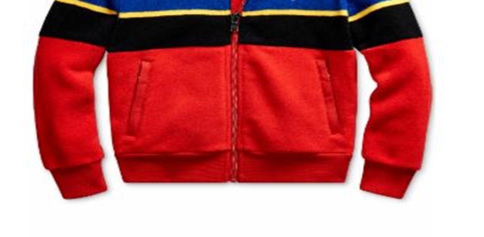Ralph Lauren Little Boy's Striped Fleece Jacket Red Size 6