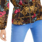 Thalia Sodi Women's Printed Zip Peplum Top Black Size L